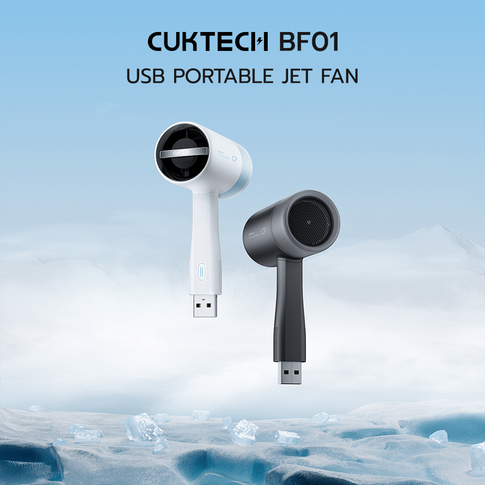 พัดลมเจ็ทพกพา CUKTECH BF01 สีม่วง แบบ USB-A_1